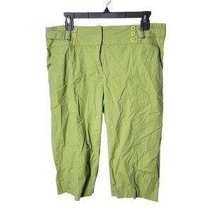 I.Q Jeans Womens Size 15 Green Solid Capri Pants